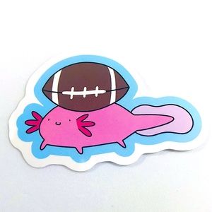 Football Axolotl Crazy Trending WaterProof Single Decor Accent Sticker